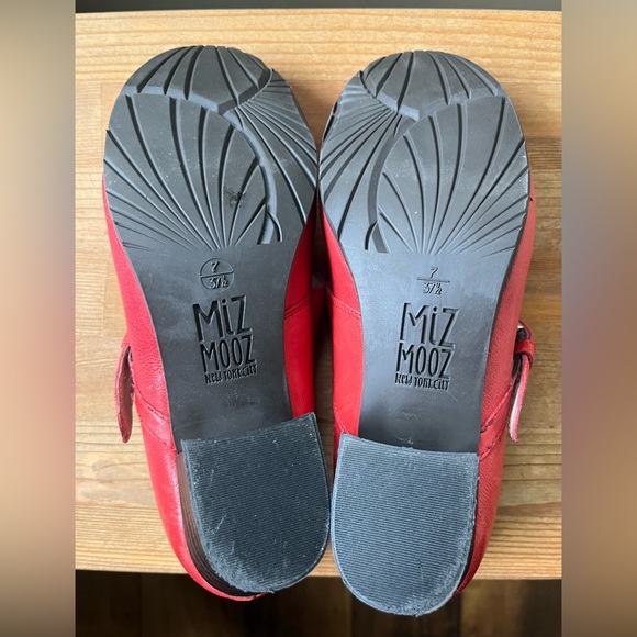 Miz Mooz Pretty Coral-Red Mary Jane Pumps - Picture 7 of 9